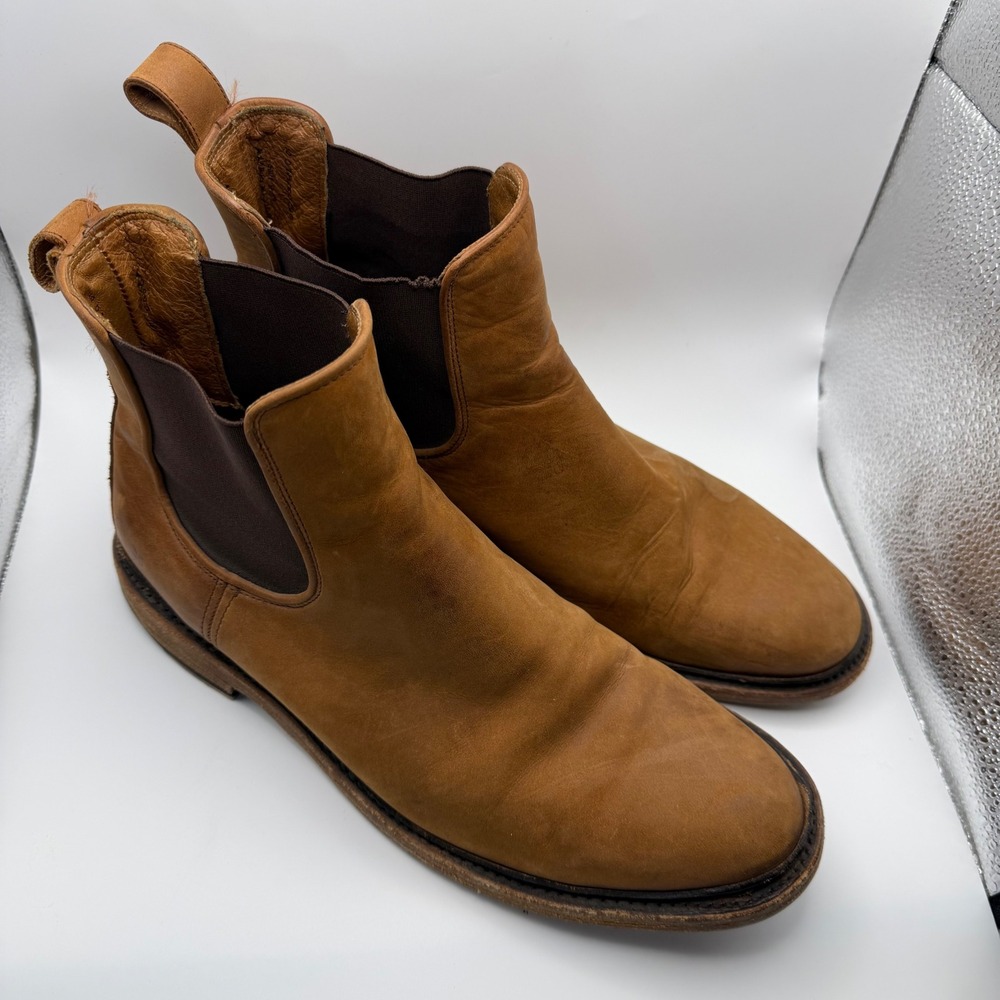 Frye Men's Chelsea Boots Size 10 D Cognac Leather 3480687 Dark Brown Pull On - Picture 2 of 9